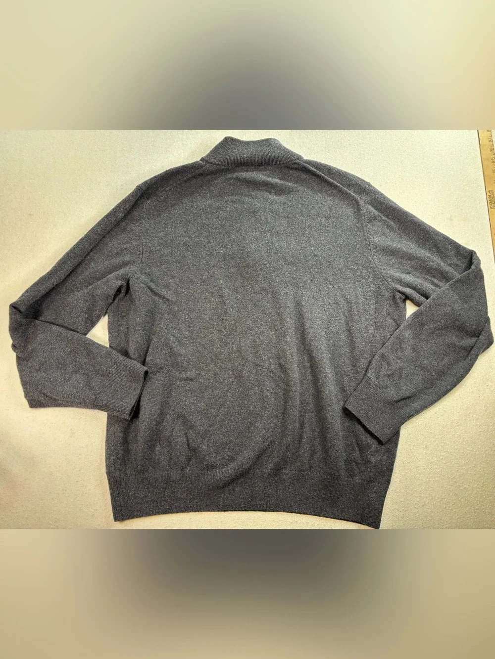 Faherty Brand Men’s XL Charcoal Gray Quarter Zip Knit Sweater Pullover Soft